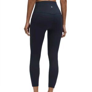 Lululemon High Rise Navy Leggings with Pockets Crop 23" Activewear Yoga Size 2